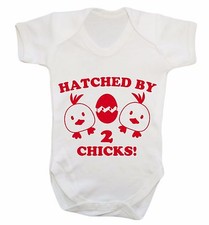 Hatched by two chicks, baby vest gay GBLT lesbian pride gift baby-shower  171 
