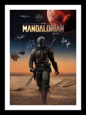 STAR WARS THE MANDALORIAN FULL CAST AUTOGRAPHED SIGNED & FRAMED PHOTO PRINT