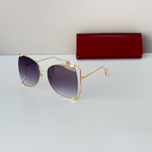 Gucci gg0252s gold frame gray - gold,