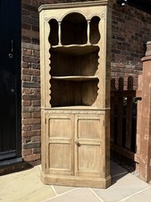Rustic Oak Corner Display Cabinet