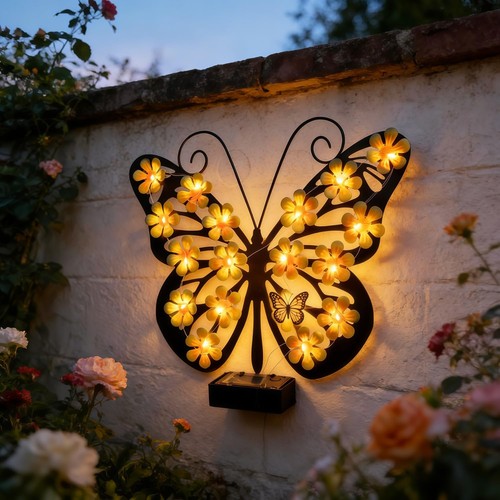 Solar light metal butterfly - light,