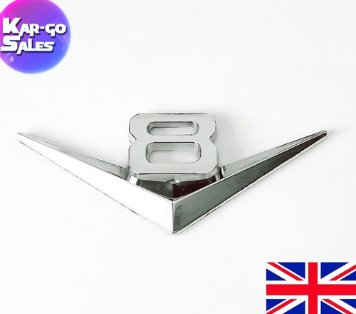 Chrome metal emblem car - v8,