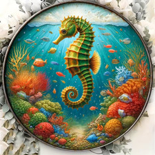 SEAHORSE - Round Metal