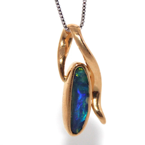 Genuine black opal boulder - black,