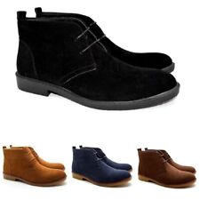 Mens Lace Up Faux Suede Desert