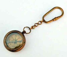 Antique marine Collectible Brass Compass key Chain Nautical Key Ring Best Gift
