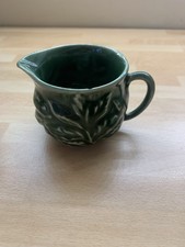 Sylvac White Creamer Milk Jug and Leaf Dish 4683