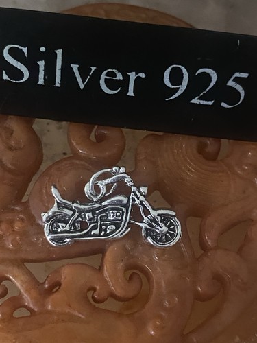 Silver motorbike pendant - silver,