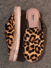 DUNE leopard animal hair leather mule/slipper, slip-on size 38 / 5