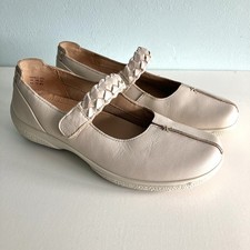 Hotter Shake II Cream Leather Mary Jane Shoes UK Size 5.5