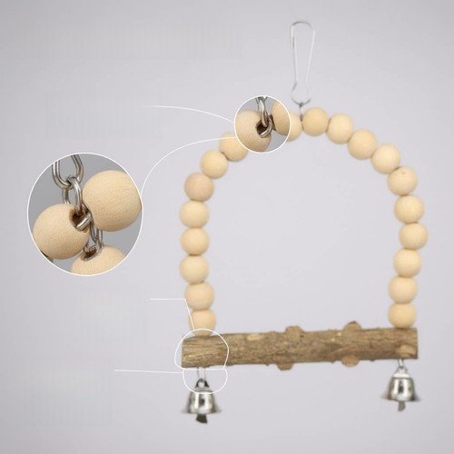 Parrot swing decor with wooden - swing,