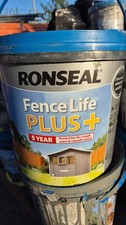 Ronseal Fence Life Plus Garden Shed & Fence Paint 5 Litre - SLATE DAMAGED TUB