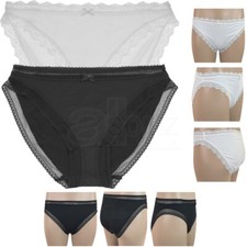 Ladies High Leg Briefs Knickers ex M S Lace Mid Rise Lingerie Underwear New Size