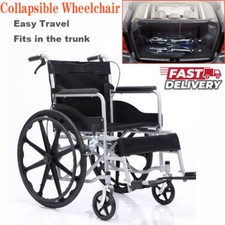 24" Lightweight Folding Wheelchair Self Propelled Transit Attendant Brake NEW *`