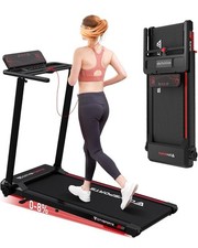 Folding Treadmill 8% Incline Treadmills for Home 12km/h Portable Treadmill Black