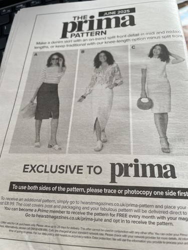 Prima ladies skirt sewing - prima,