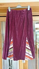NEW-ALICE COLLINS-CLARET VELVET A LINE SKIRT-FEATURE CONTRAST PANELS-LINED-12R