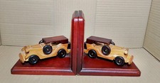 Classic car wooden vintage bookends Woodentops London See Description 