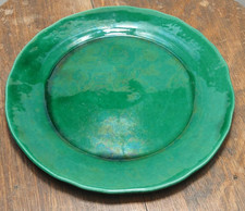 Vintage French Terre D' Hautaniboul Dinner Plate in Green 12 inches