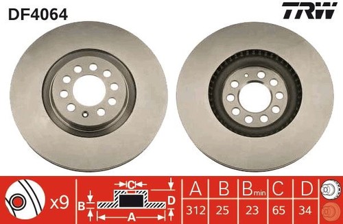 Brake disc trw - trw, audi