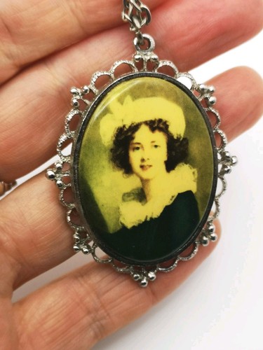 Vintage cameo lady silver - vintage, cameo,