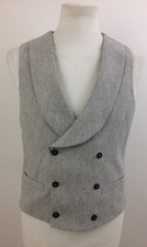 Marks & Spencer Wool Rich Tweed Double Breasted Waistcoat NWOT F1