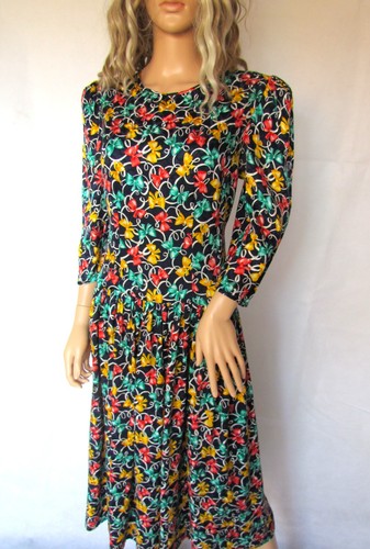 Vintage dress colourful - vintage, 80's