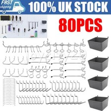 80Pcs Pegboard Hooks Assorted Peg Locks Board Wall Hooks Pegboard Accessories UK