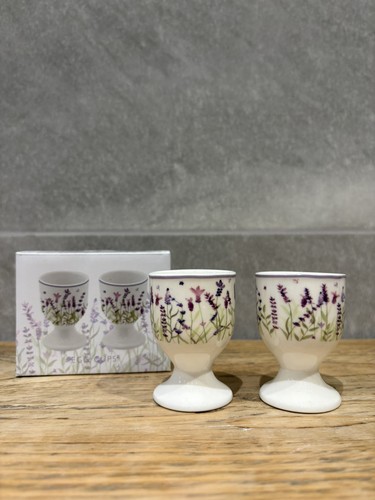Pair lavender egg cups - pair,
