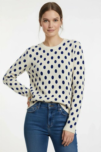 Polka dot crew - polka, neck