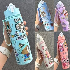 Back To School Girl Boy Water Bottle with Straw Portable Leakproof Cup 750ml