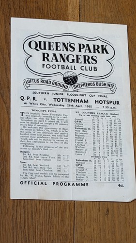 Programme 1964 qpr v - programme,