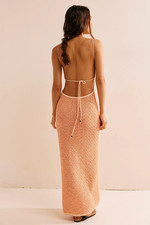 FREE PEOPLE Mindy Backless Sweater Midi Dress in Melon Combo Sz XS BNWOT RRP £78