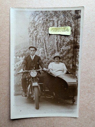 Old photo man - photo, motorbike
