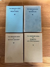 4xVintage Observer Books -British Geology/Cacti/Butterflies/Weather from 1950’s