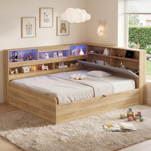 Wooden daybed 4ft6 - wooden,