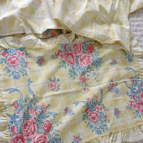 Yellow plaid floral ruffled - yellow,