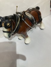 Vintage Loft Find Cart Horse Ceramic Type with Slight Tarnished Crackling Glaze