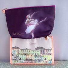 Ted Baker, 2x Cosmetic Bags, Regency Houses And Ballerina Print