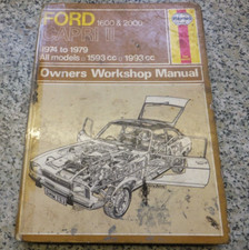 Haynes Workshop Manual Ford Capri MKII 1974 to 79 1600 & 2000 OHC L XL GT S Ghia