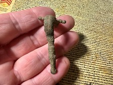 A Bent Saxon Small Long Cruciform Brooch With Zoomorphic Head, 5th/6th Century