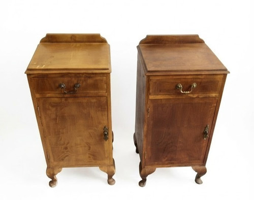 Pair vintage art deco wooden - pair,