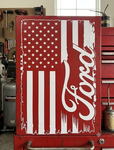 Ford flag decal vinyl - us,