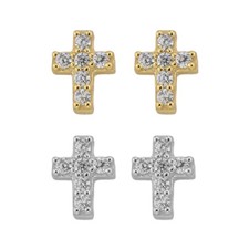 Cute Stylish Zirconia Stud Earrings Sterling Silver 18k Gold Plated Jewellery