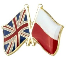 UK Poland  Badge Flag Pin