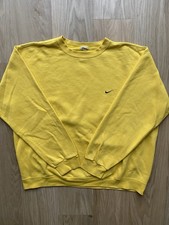 90s Nike Yellow Swoosh Embroidered Sweatshirt X-Large