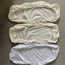 3 x CLAIR DE LUNE 100% soft cotton Moses Basket Fitted Sheets - 70 x 30 approx