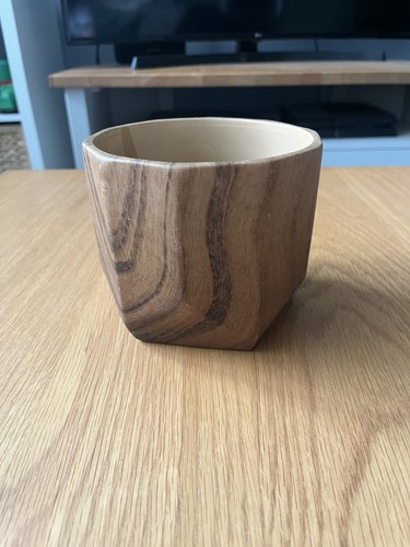 Brown ceramic plant pot 11cm - brown,