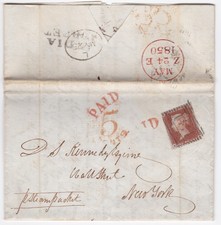 1850 QV 1d PENNY RED STAMP ON