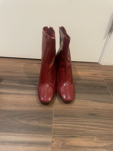 Red clear heeled - clear, ankle